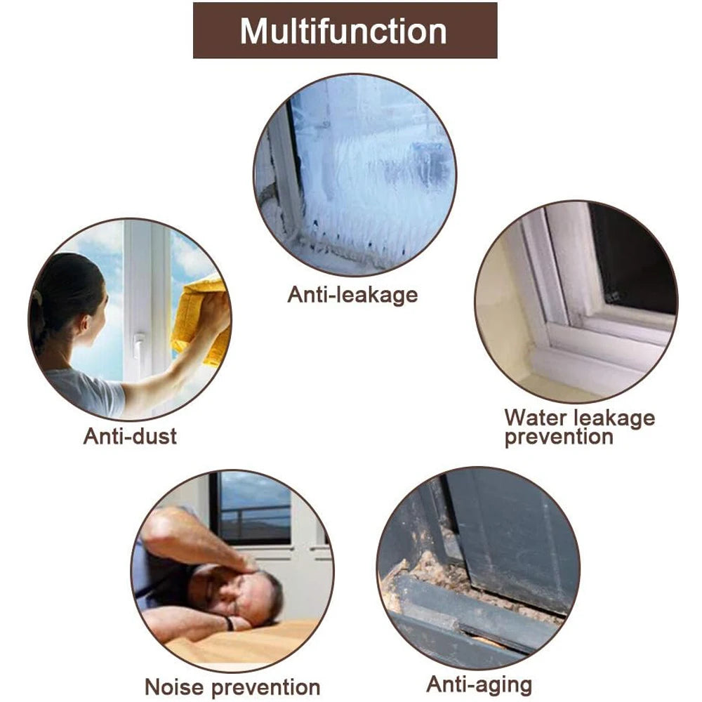 Selbstklebender Türisolierung Dichtungsstreifen mit Akustikschaum 5M 10M