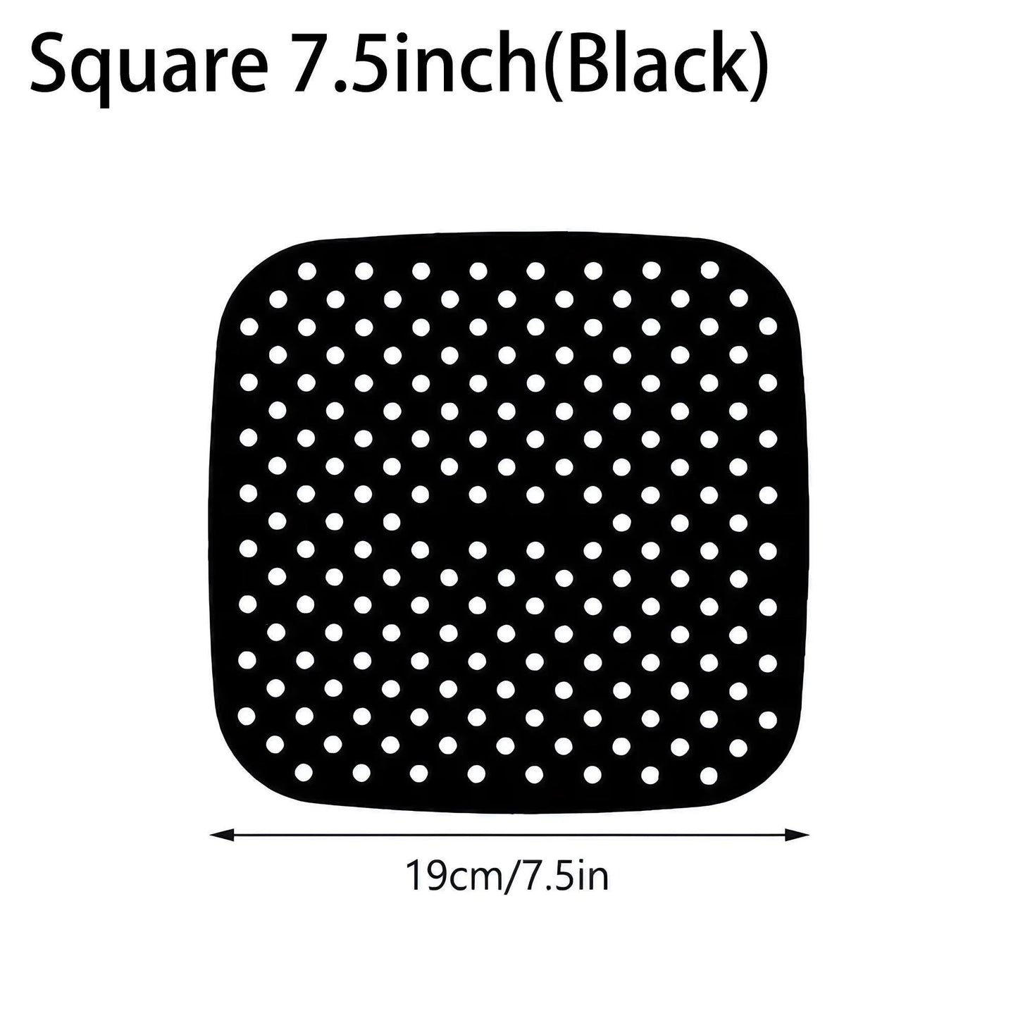 Silikon Heißluftfritteusen-Einlage perforiert rund - quadratisch 7,5-9 Zoll
