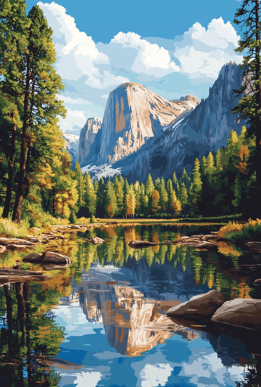 Leinwand Malen nach Zahlen Aquarell Landschaft DIY Ölgemälde 40x50 bis 60x75cm