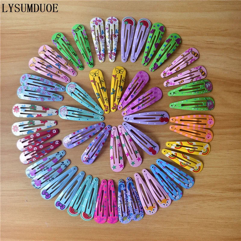 40 bunte Haarspangen für Mädchen – Süße Cartoon BB Clips