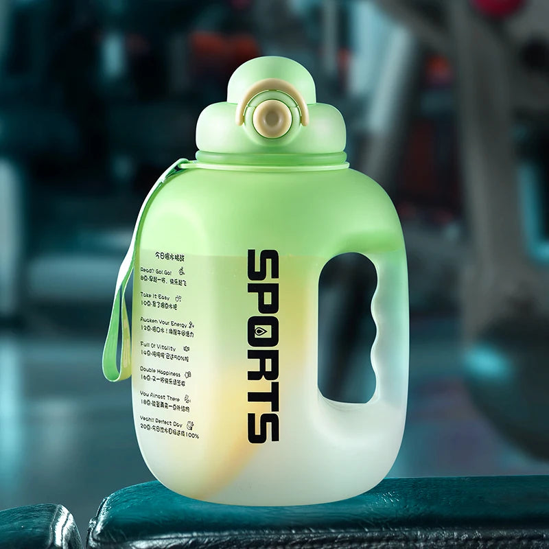 Auslaufsichere Sport-Wasserflasche 1600ml/2500ml mit Strohhalm für Outdoor