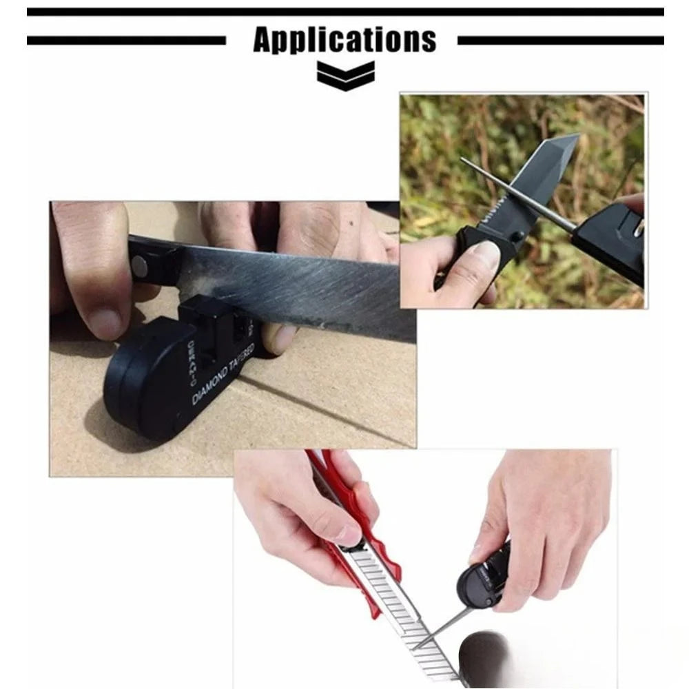 4-in-1 Multifunktions Taschenmesserschärfer mit Keramik Hartmetall Diamant