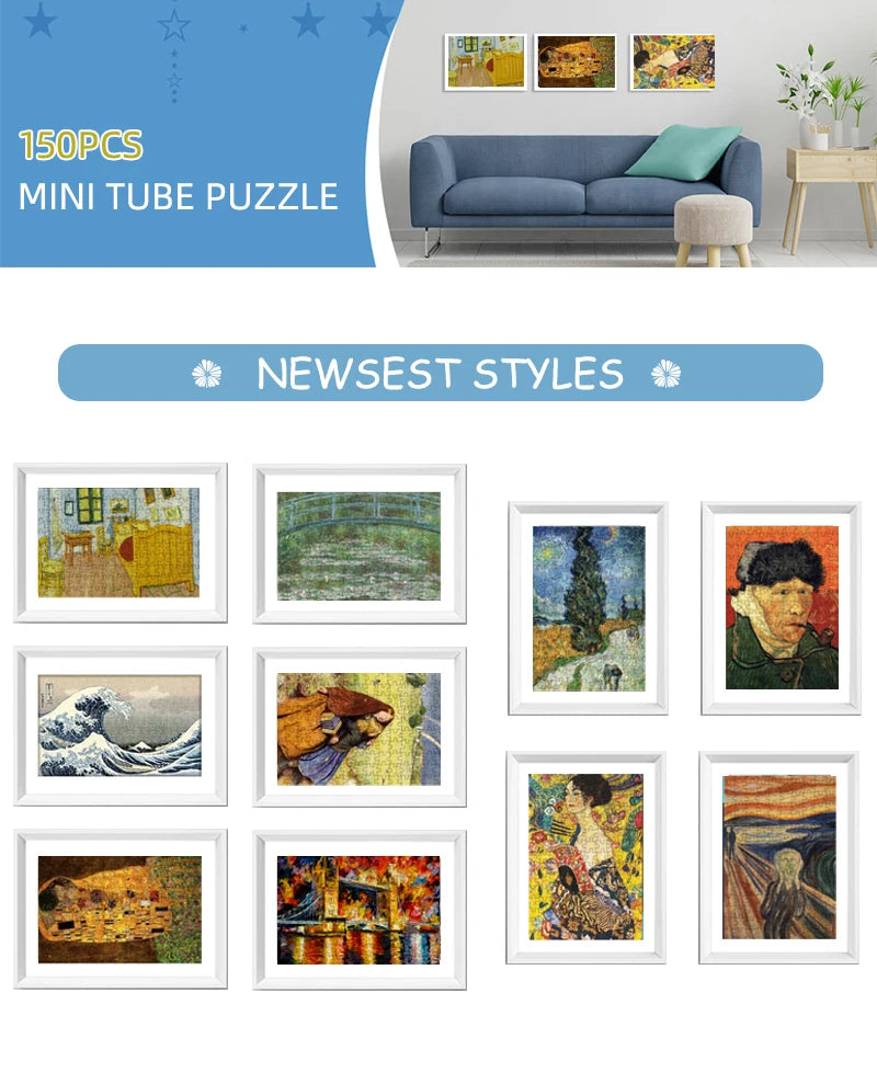 150 Teiliges Mini Reagenzglas Puzzle Der Kuss Gustav Klimt Lernspiel-Yabubest - Home & More