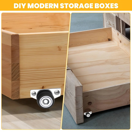 Seitliche Möbelrollen 2er Set – 1,25 Zoll Kleine Räder für Schubladen - DIY