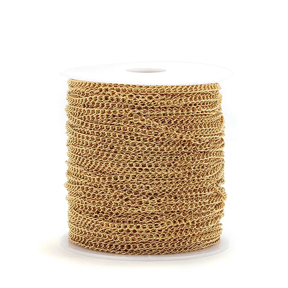 2 Meter Edelstahl Verlängerungskette in Gold, Silber, Stahl-Yabubest - Home & More