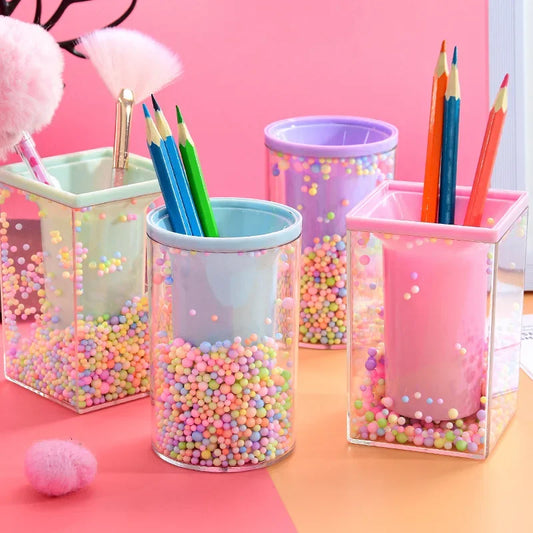 Kristall Stifthalter rund Schreibtisch Organizer für Schule Make-Up Pinsel