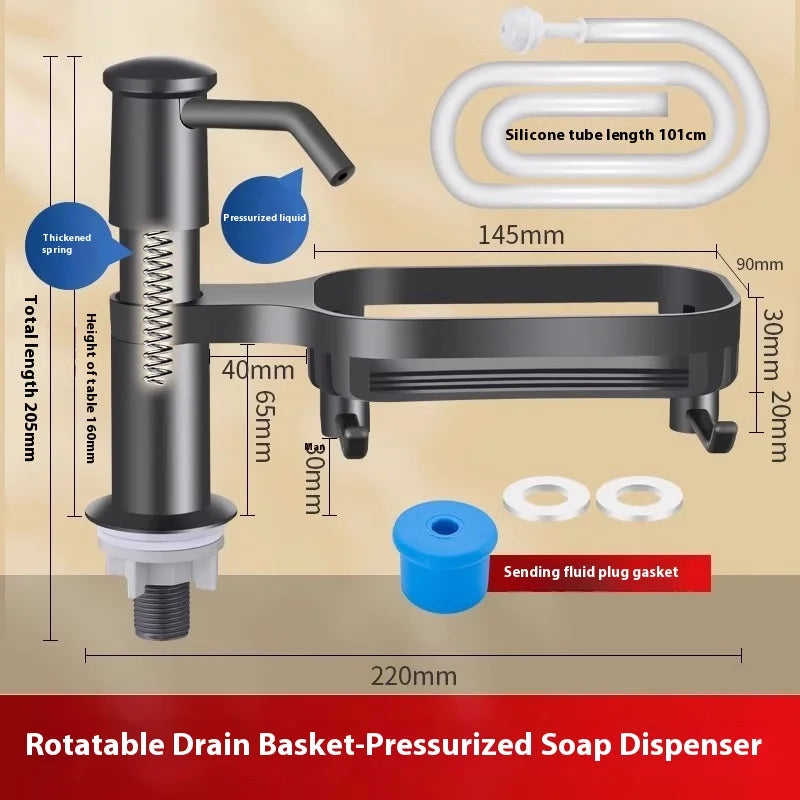 Edelstahl Waschbecken Seifenspender für Küche mit Pumpe - Verlängerungsrohr