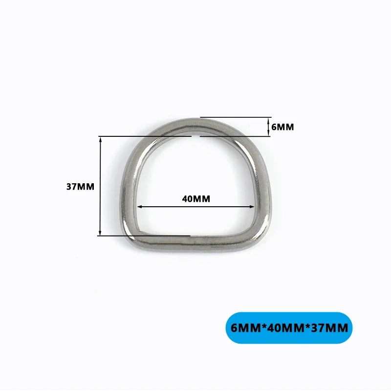Edelstahl D-Ring Schnallen für Taschen Gurtband Haustierhalsband DIY Zubehör