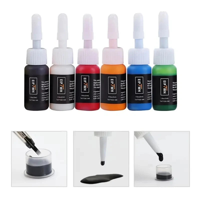 Bunte Tattoo-Tintenkombination 6 8 10 14 Stück langlebige Pigmente