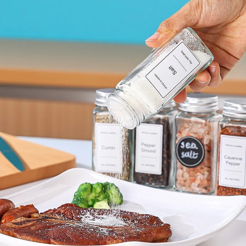 Transparenter quadratischer Vorratstank Glas mit Akazienholzdeckel