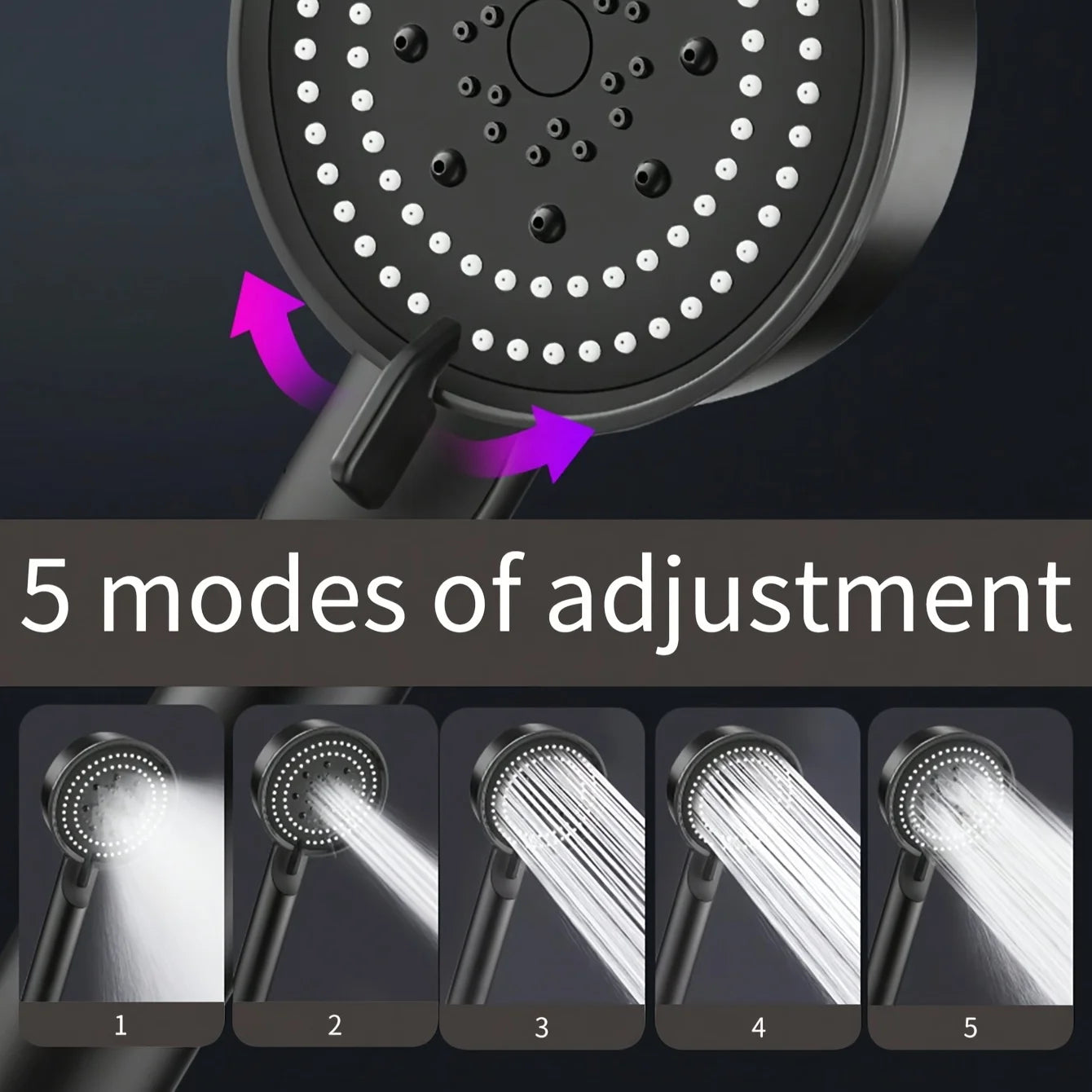 Luxuriöse Handbrause mit 5 Modi und thermostatischer Steuerung