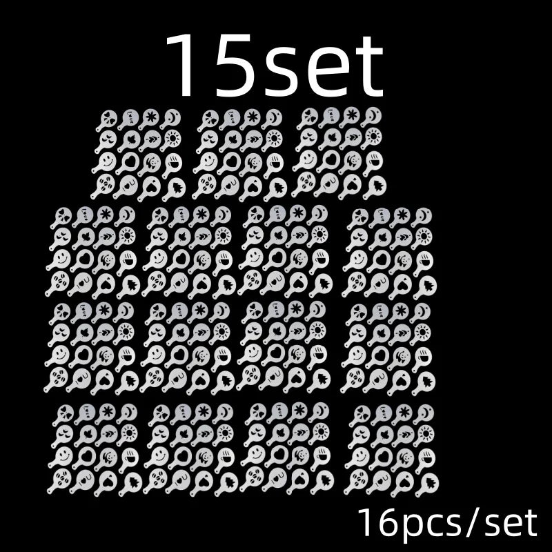 Kaffee Schablonen Set für kreative Latte und Cappuccino Kunst