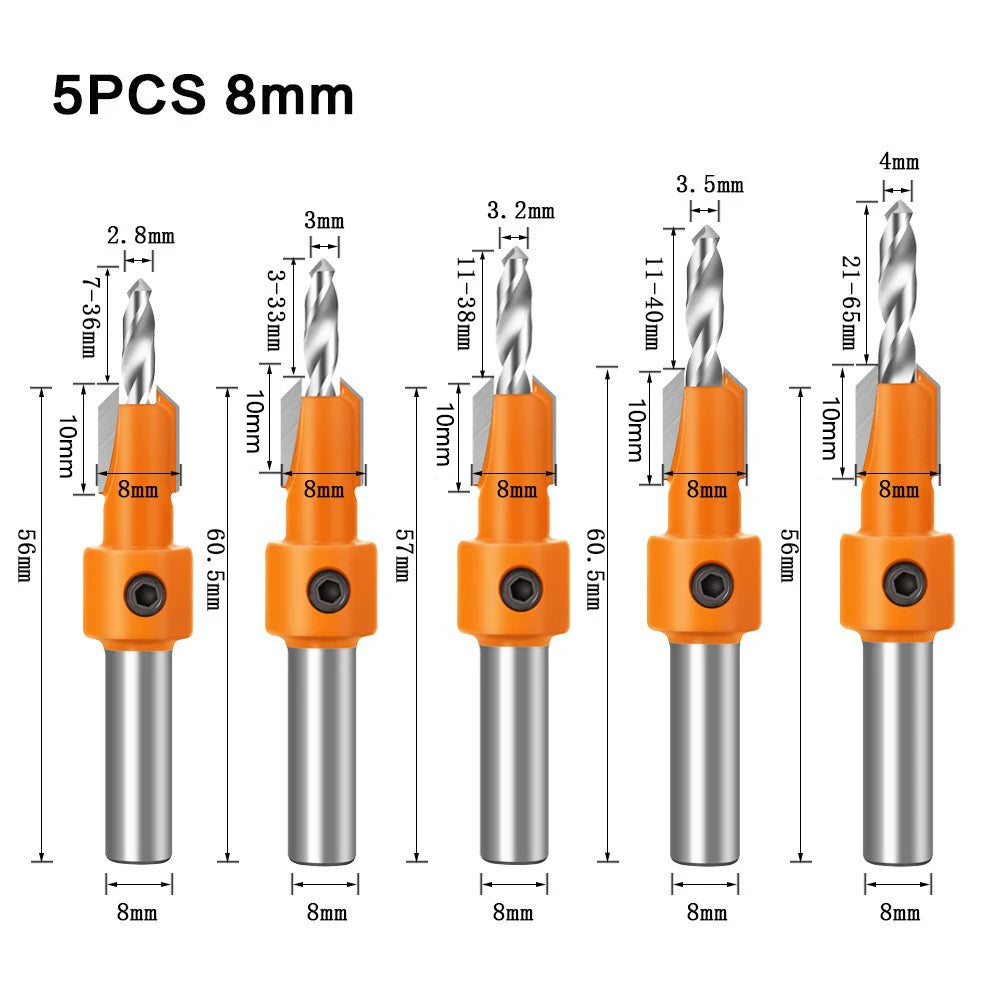 8mm Schaft HSS Senker Router Bit für Holzbearbeitung vielseitig einsetzbar