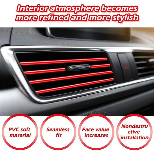 10er Set 20cm Bunte PVC Auto Klimaanlage Lüftung Trim Streifen Innen Deko