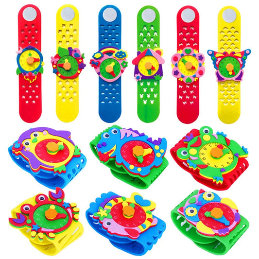 Kreatives DIY EVA Schaum Uhren Bastelset für Kinder - Tier - Kunst Handwerk