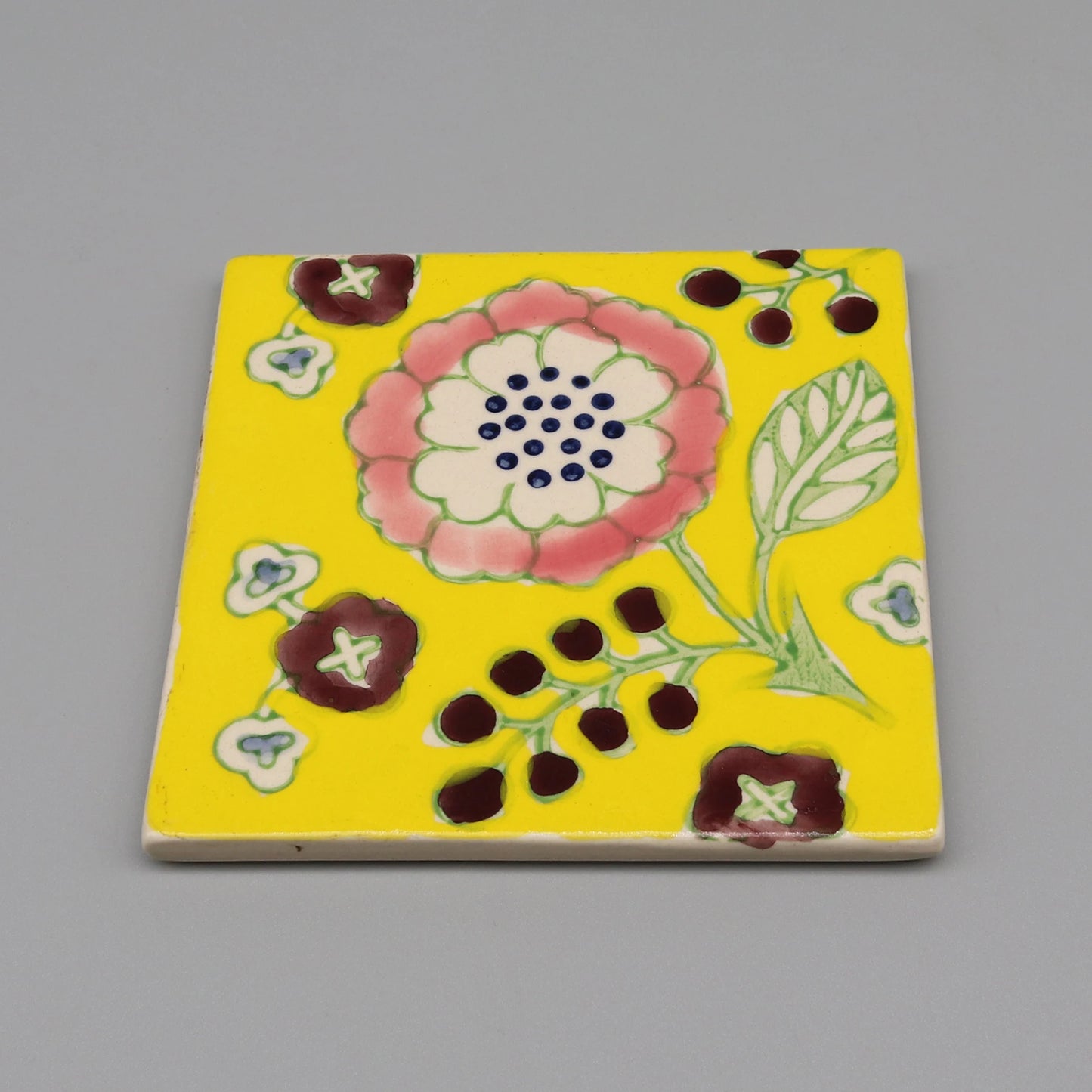 Dekorative quadratische Keramikuntersetzer 10x10 cm blau weiß