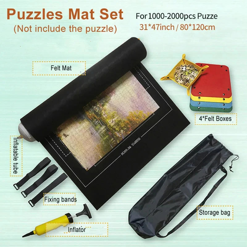 Puzzle-Rollmatte für 1500–3000 Teile | Filz-Aufbewahrung mit Tasche-Yabubest - Home & More