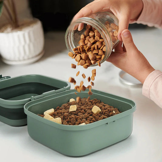 Faltbare doppelte Haustier Näpfe für Reisen und Outdoor Nutzung