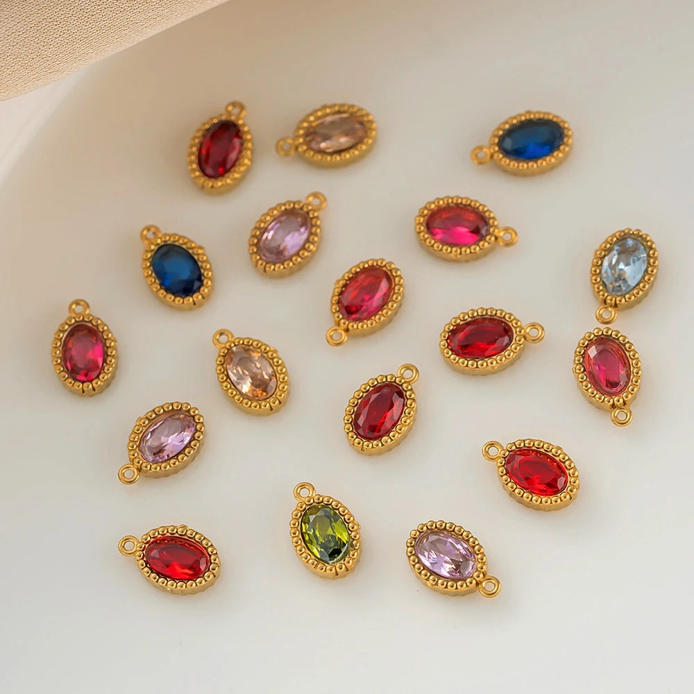 10er Set Goldfarbene Edelstahl Anhänger für DIY Halsketten Schmuck