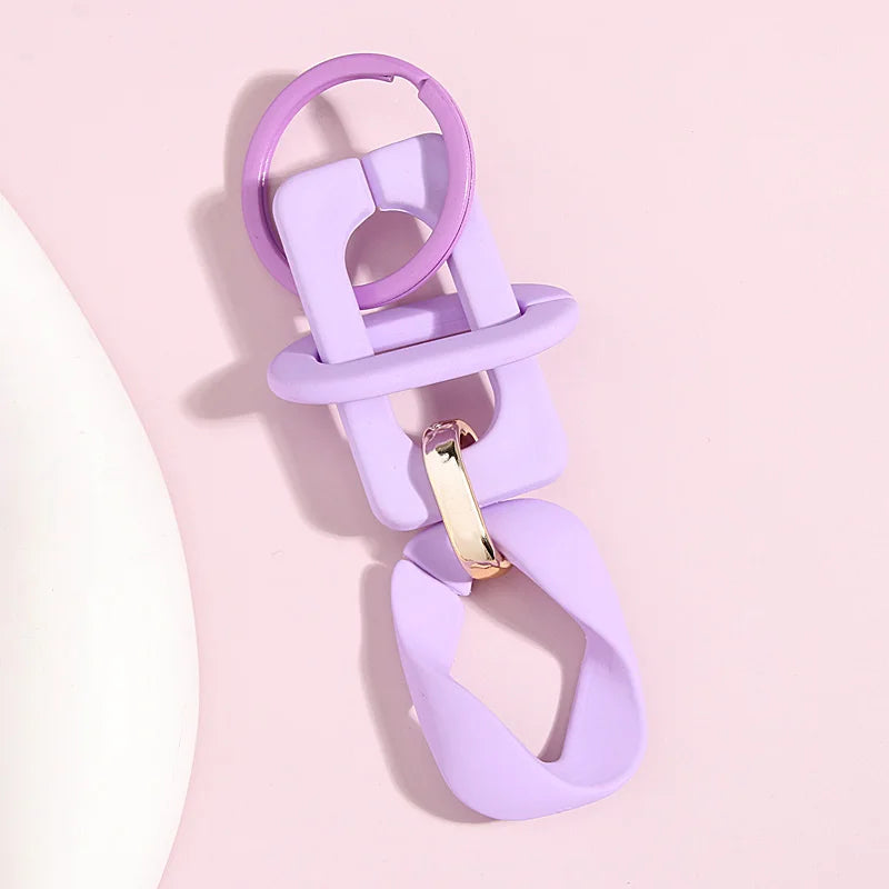 Bunte Acryl Schlüsselanhänger mit O-förmiger Schnalle – Trendiges Accessoire