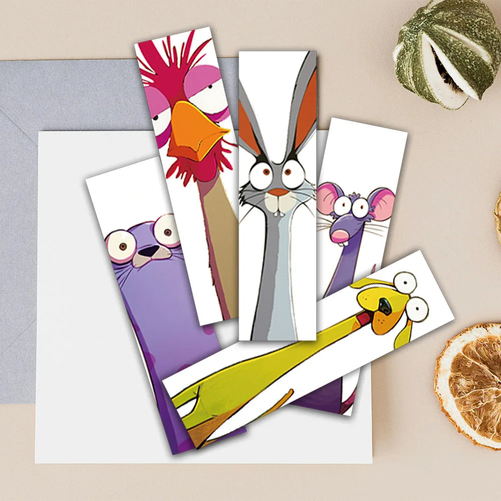 30er Set Lustige Cartoon Tier Lesezeichen aus Papier für Schüler - Leser