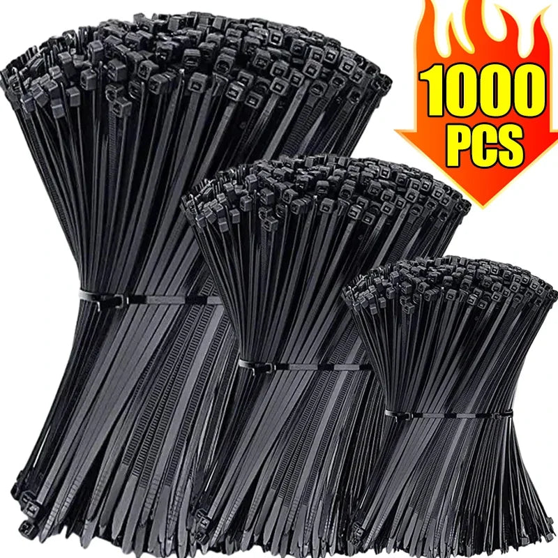 1000 Stück Nylon Kabelbinder selbstverriegelnd verstellbar für Zuhause & Büro