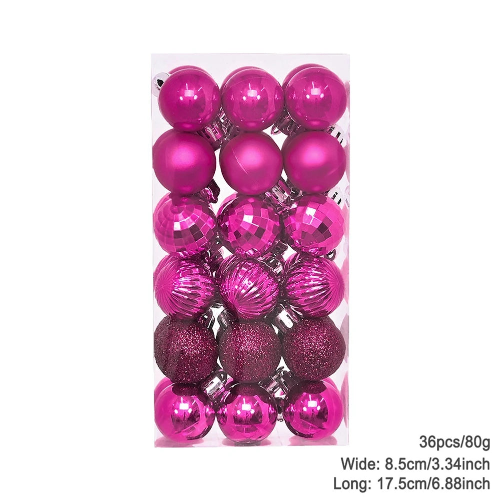 36er Set Weihnachtskugeln für festliche Baumdekoration