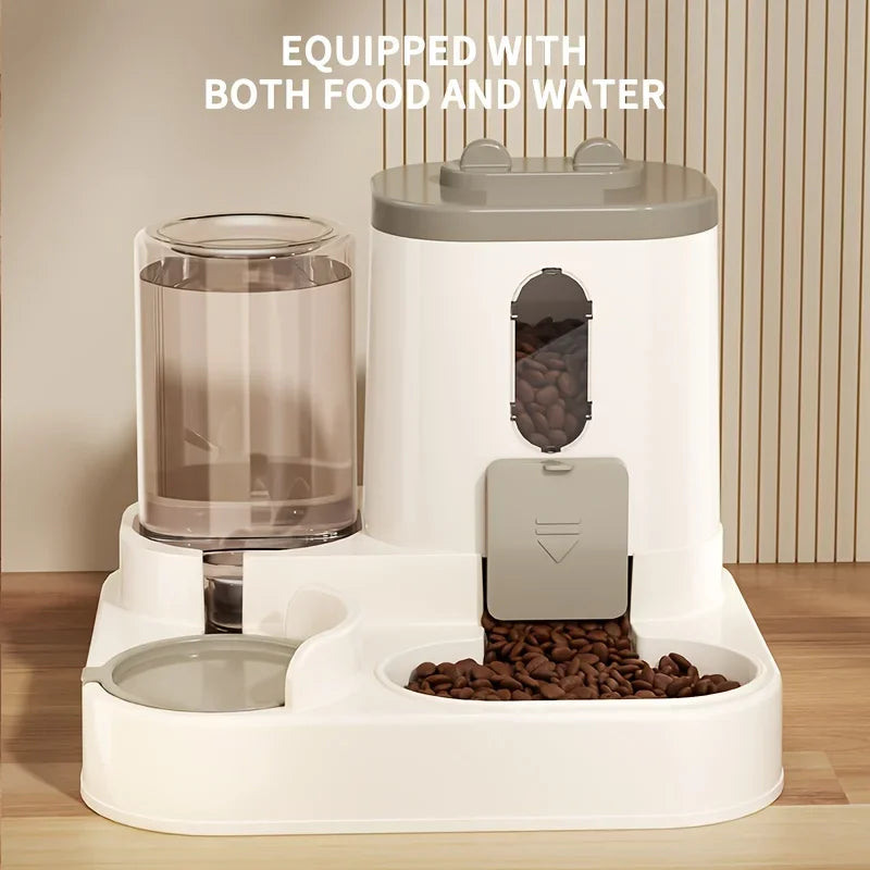 Automatischer 2-in-1 Futter- - Wasserspender für Katzen – hygienisch - praktisch