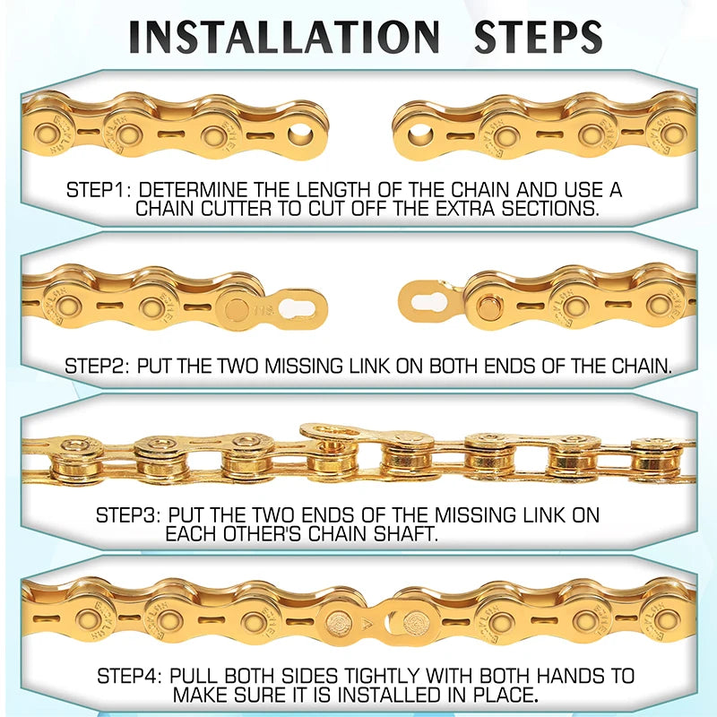 Fahrradkette kompatibel für 8 bis 12 Gang Mountain Road Bikes