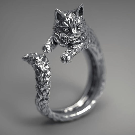 Verstellbarer Vintage Tiermotiv Ring Unisex für Gothic Fans