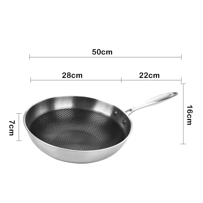 Antihaftbeschichtete Edelstahl Bratpfanne für Induktion 28 cm