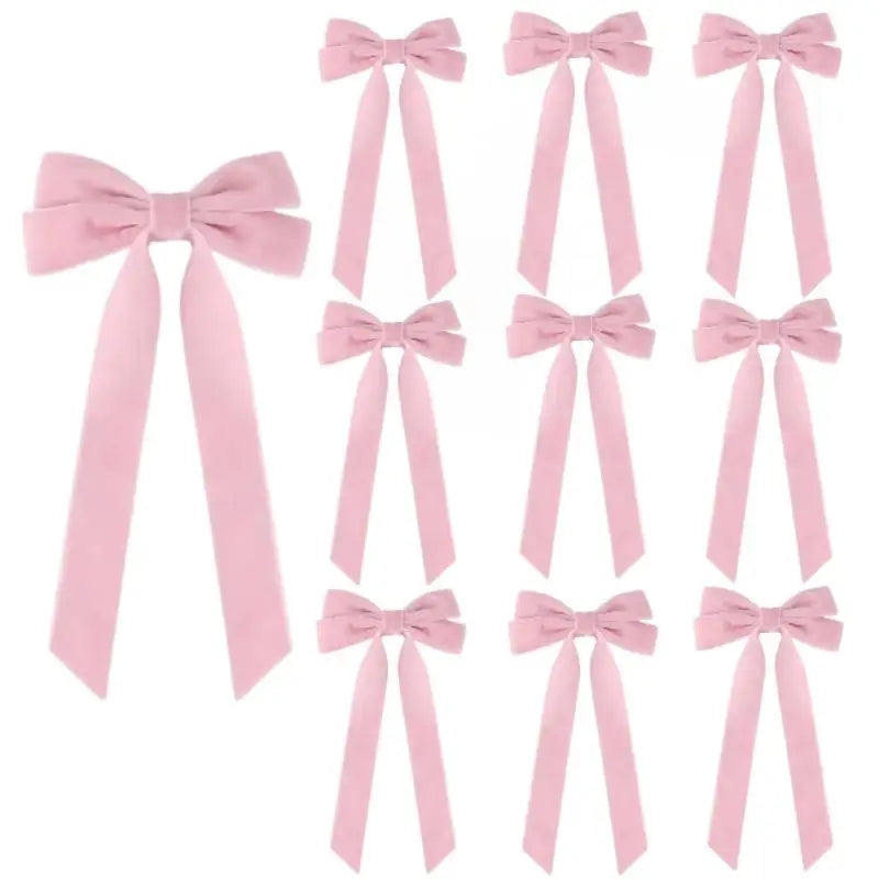 10er Set festliche Samt-Weihnachtsschleifen für Baum & Deko