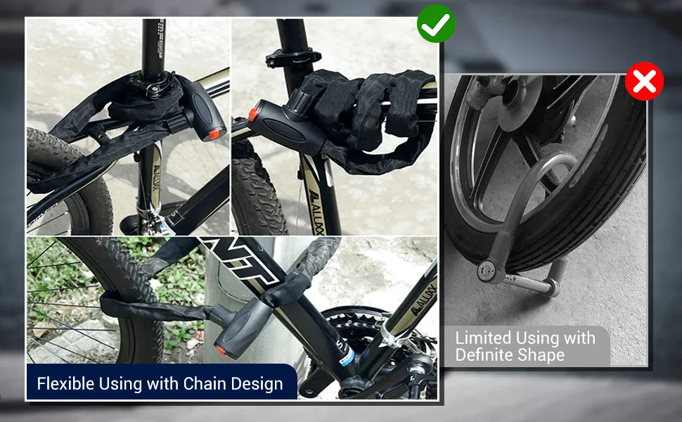 Robustes Fahrradkettenschloss 1 2 m mit verdicktem Stahl