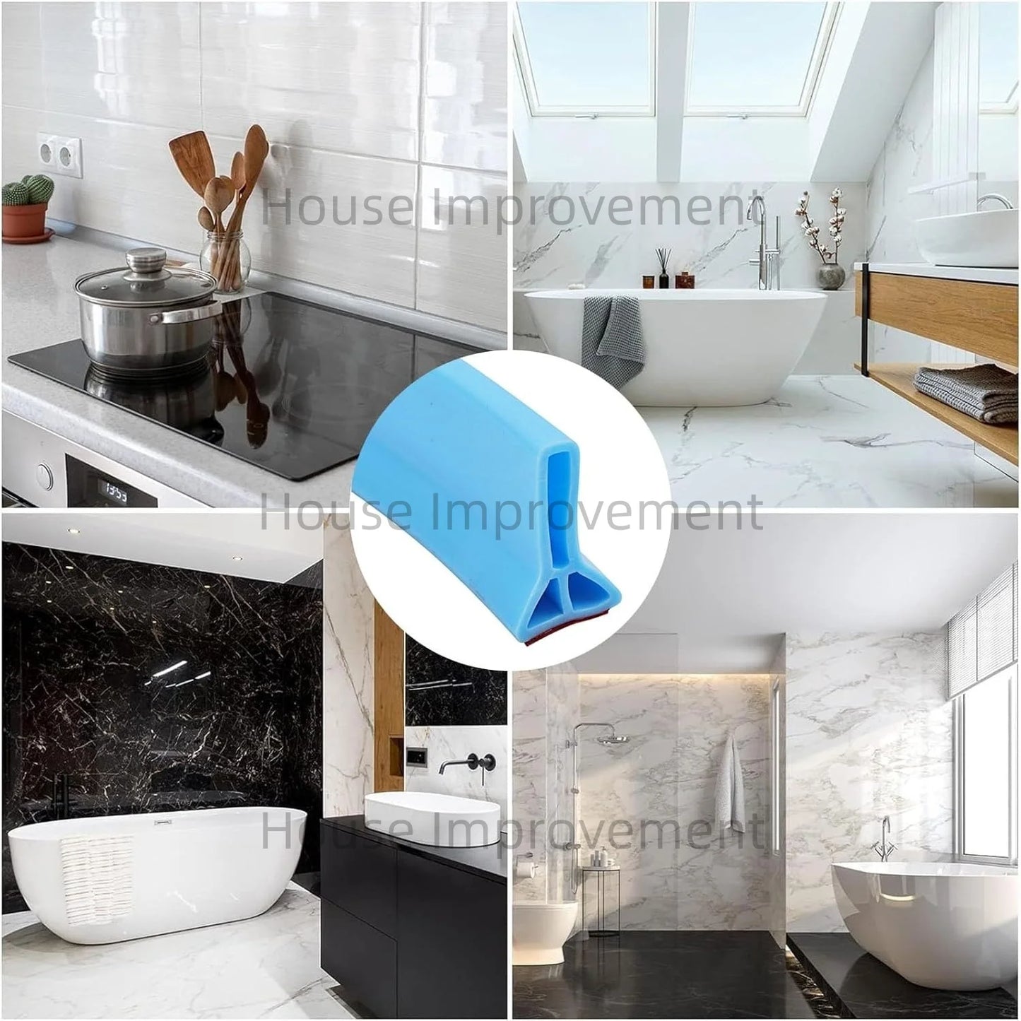 Zusammenklappbare Silikon Wasser Barriere Dusche Selbstklebend Spritzschutz