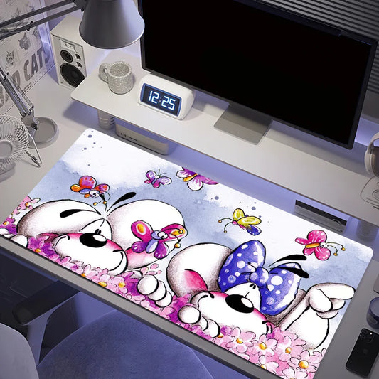 Großes Cartoon Mauspad rutschfest mit Handgelenkstütze ergonomisch Büro