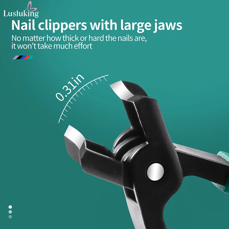 Präziser Nagelknipser für dicke Nägel mit 8mm Öffnung, Edelstahl - Anti-Rutsch-Griff