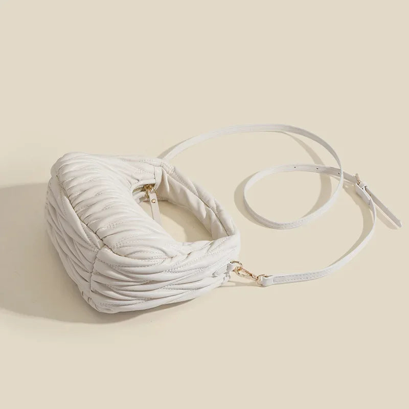 Modische Damen Umhängetasche in Unifarben mit kleiner Zusatztasche