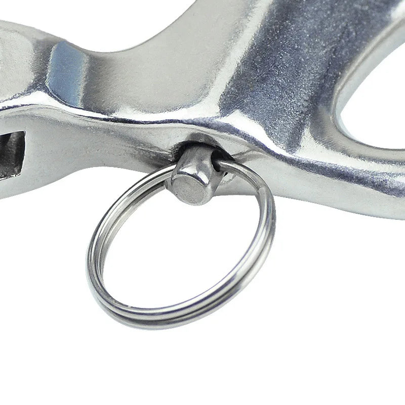 Fester Bügel-Schnappschäkel aus Edelstahl 316 mit Schnellverschlussstift