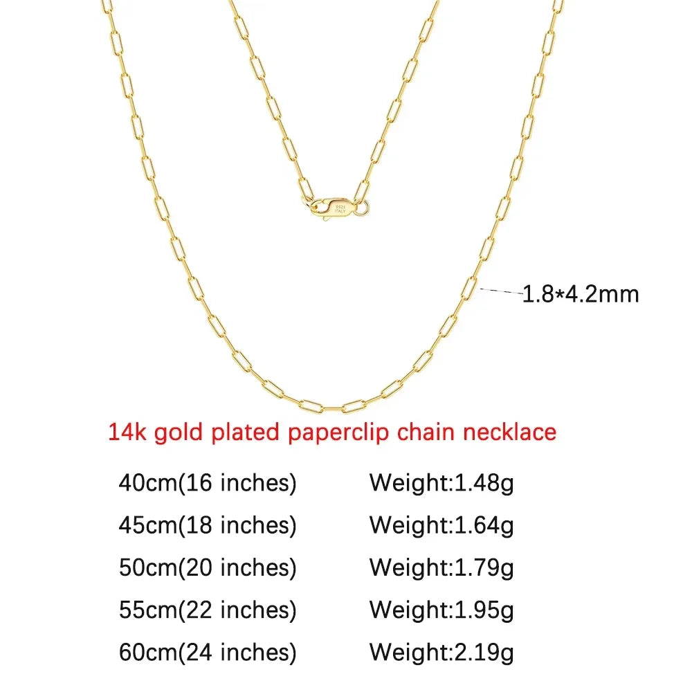 Orsa Jewels 14K vergoldete 925er Sterlingsilber Halskette Büroklammer