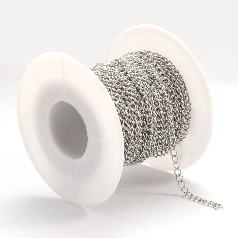 2 Meter Edelstahl Verlängerungskette in Gold, Silber, Stahl-Yabubest - Home & More