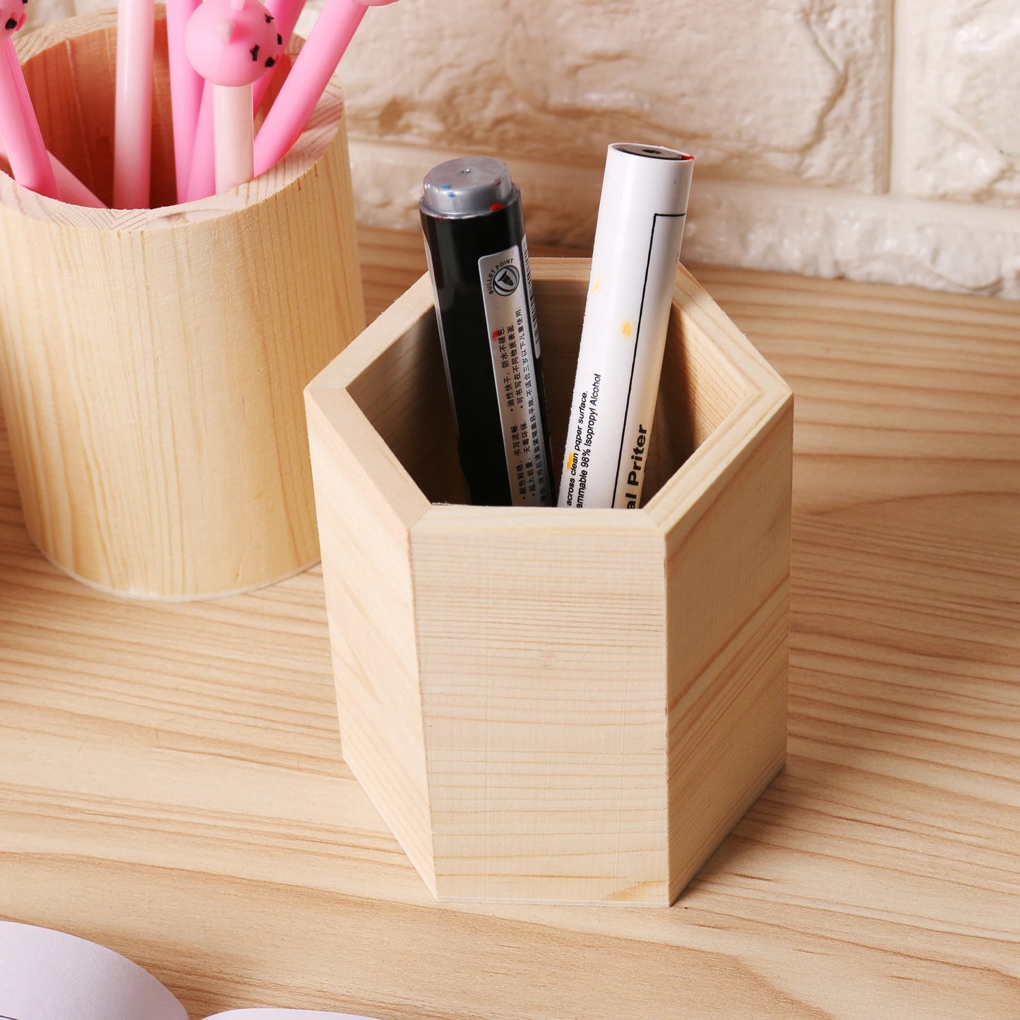 Holz Stifthalter Organizer 8x10cm für Büro Home Office Make-up Pinsel