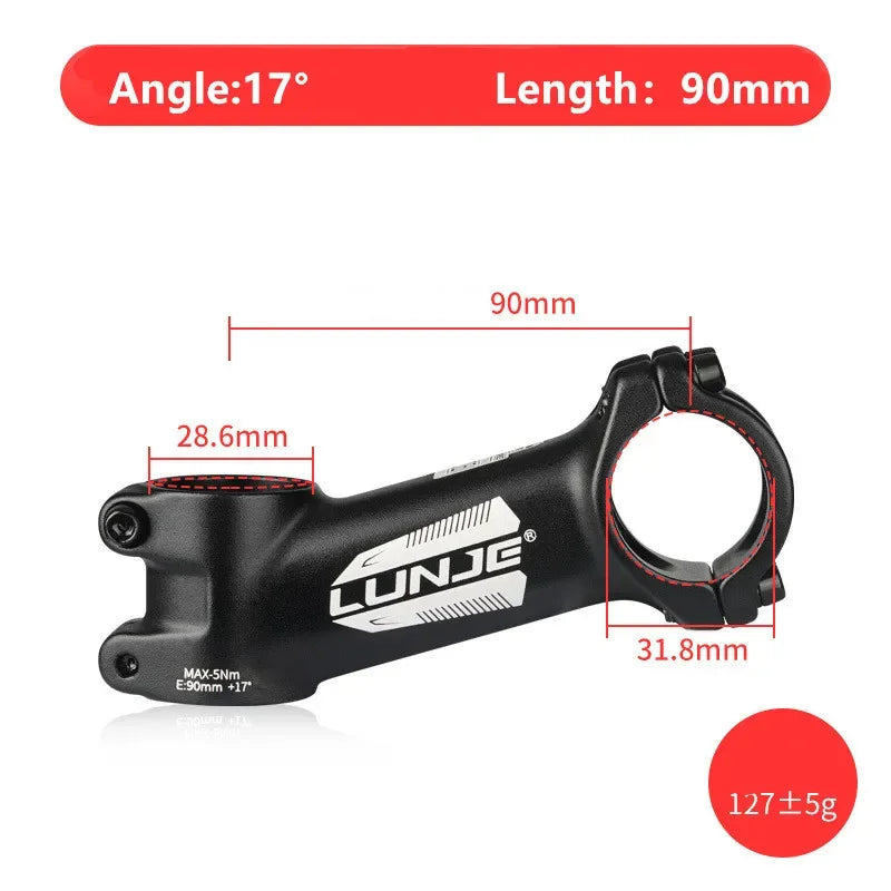 Ultraleichter Fahrradvorbau 17 Grad Aluminiumlegierung 31,8 mm MTB Rennrad