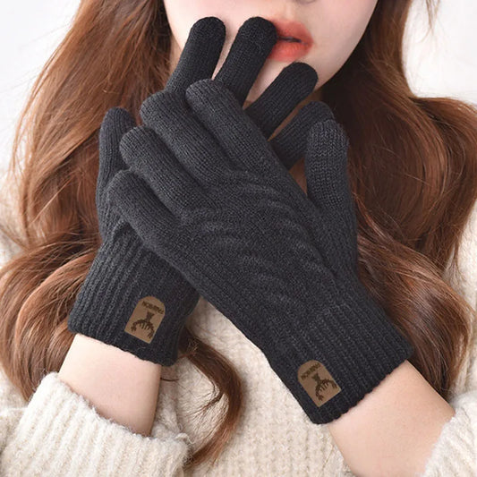 Unisex Handschuhe mit separaten Fingern und Plüschisolierung für Herbst Winter