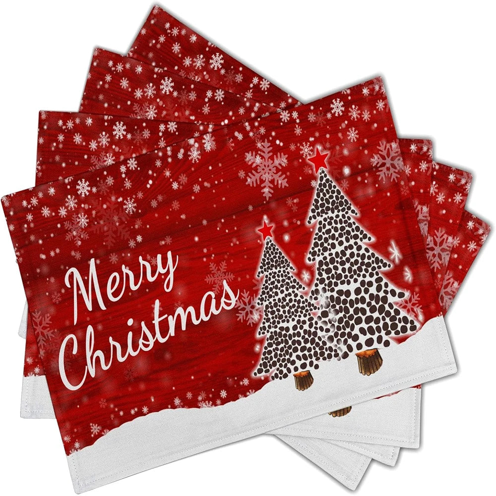 Festliche Tischsets mit Schneeflocken für Weihnachten und Neujahr