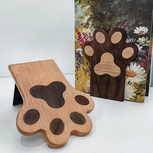 Holz Buchstütze mit Katzenklaue, rutschfestem Design für Tisch und Regal