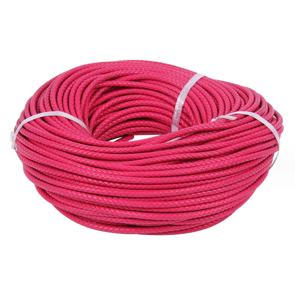 Buntes geflochtenes Echtleder-Armband, 2 Meter, 3-6 mm-Yabubest - Home & More