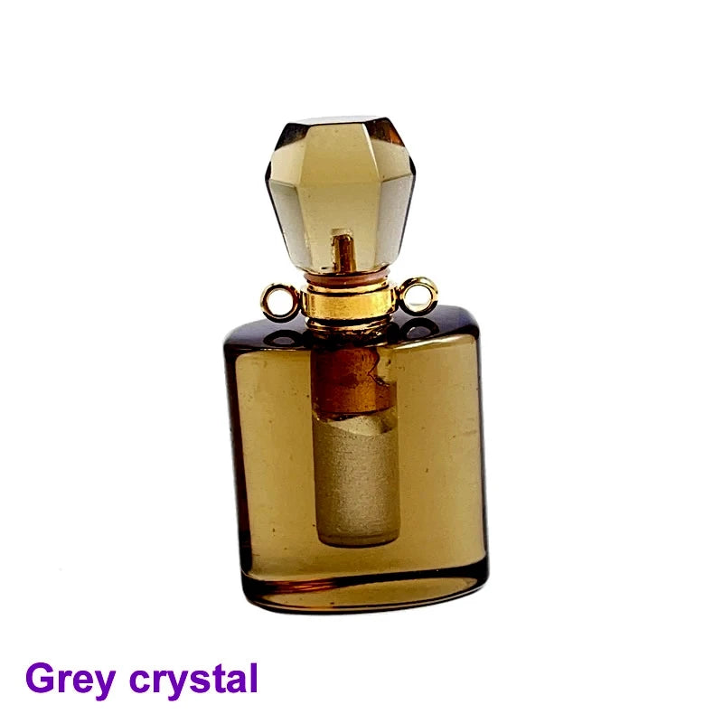 Unregelmäßige Naturstein Parfümflasche Anhänger – Amethyst Tigerauge Öl Diffusor