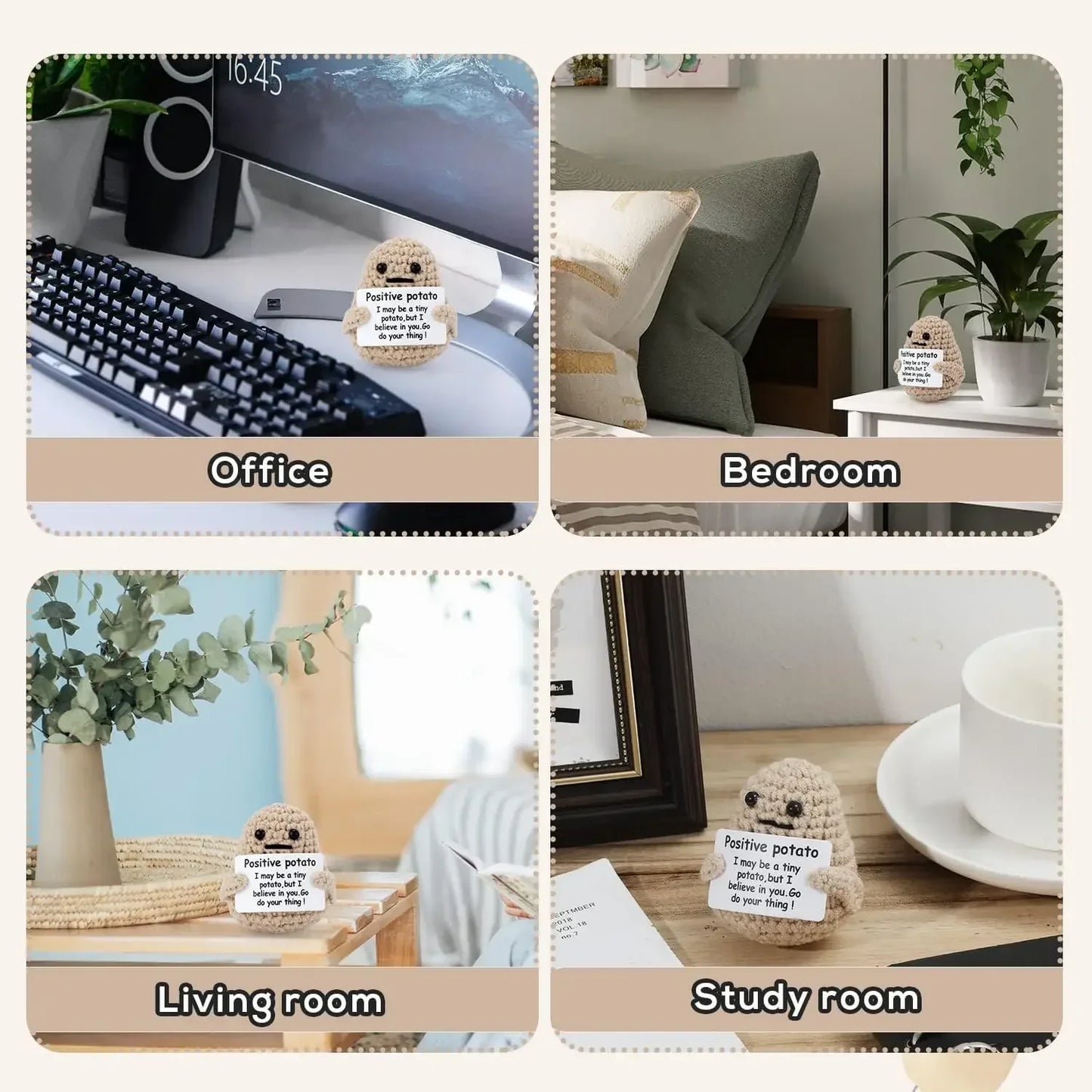 Mini Plüsch Puppe Handgemacht Positive Energie Tasche Geschenk 5cm