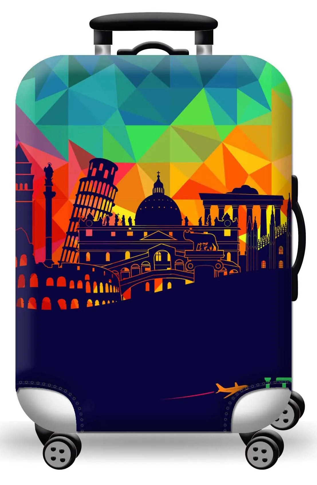 Elastische Koffer Schutzhülle Weltkarten Motiv für Reisegepäck