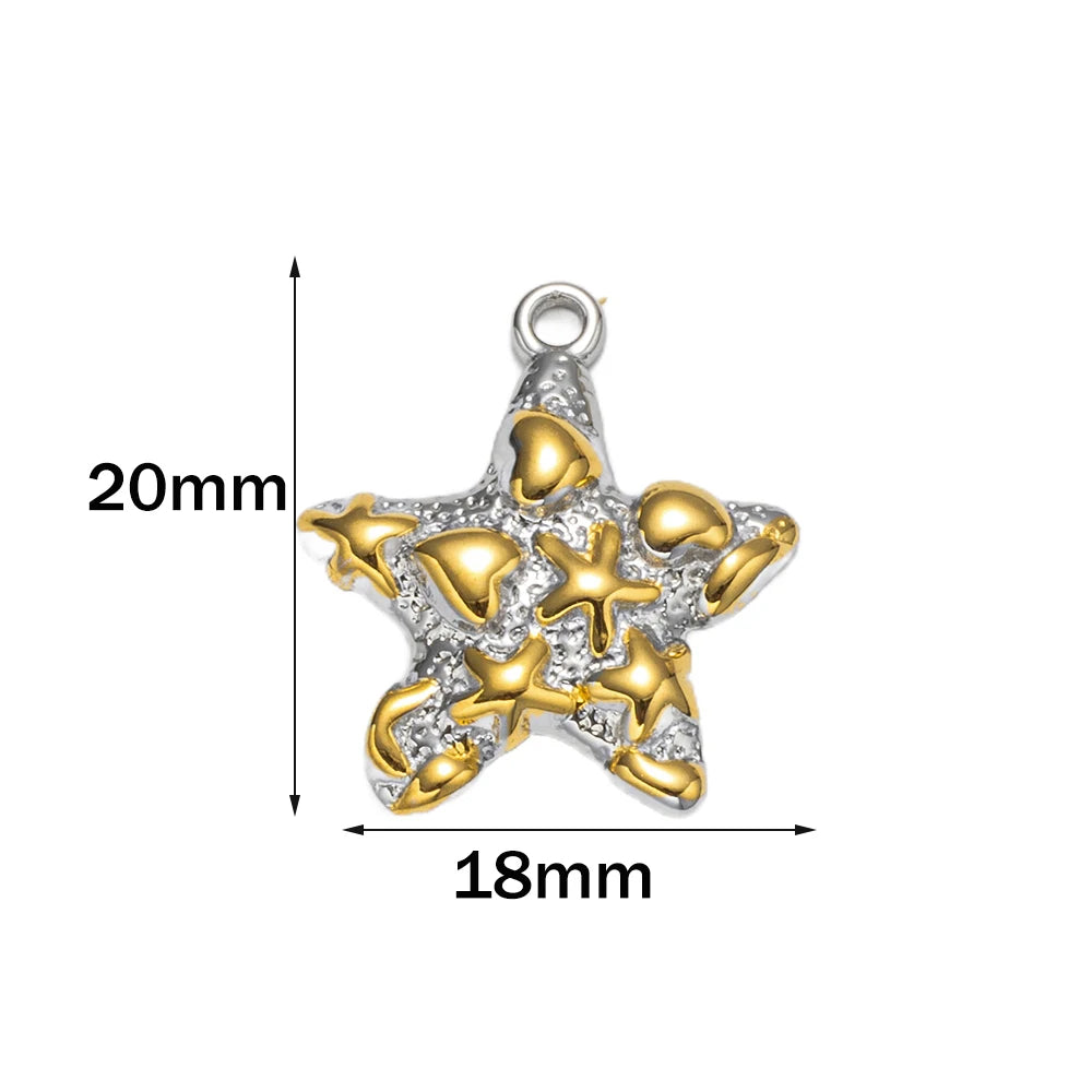 Robuste Metallanhänger Muschel Seestern für Schmuck DIY Projekte